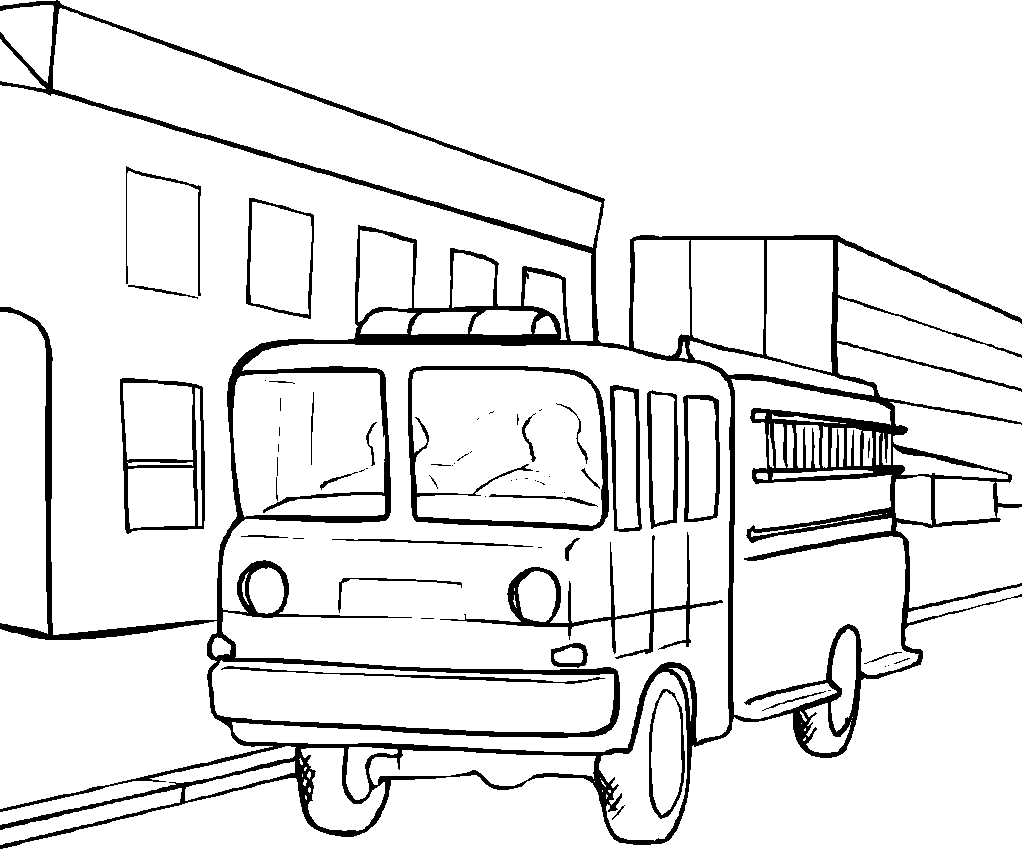 Drawing Firetruck #135856 (Transportation) – Printable coloring pages