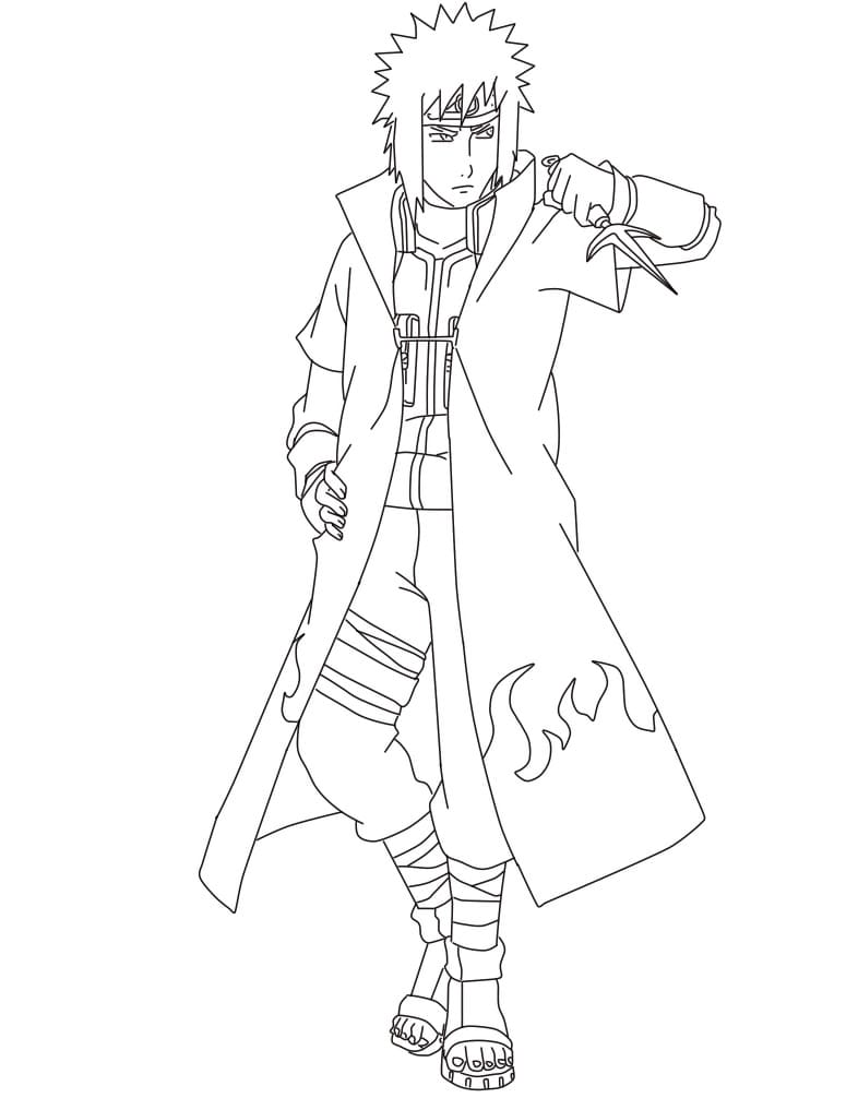 minato holding knife Coloring Page - Anime Coloring Pages