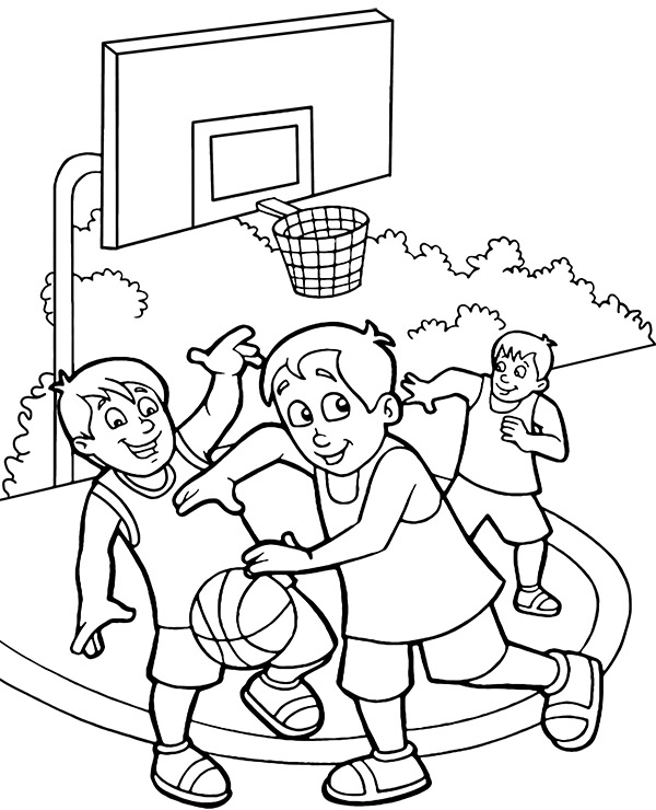 Basketball game coloring page - Topcoloringpages.net