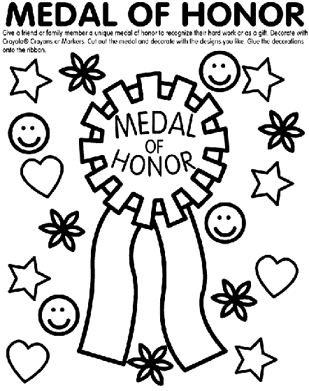 Medal of Honor Coloring Page | crayola.com