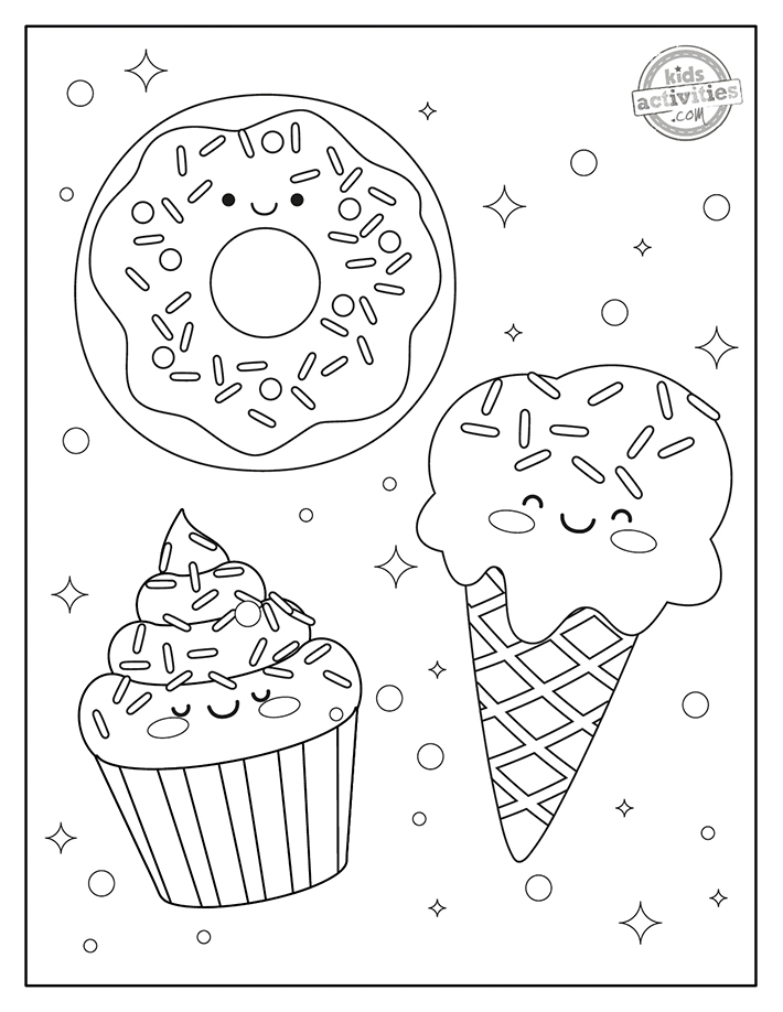 Best Cute Food Coloring Pages to Print & Color | Kids Activities Blog