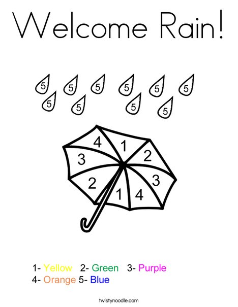 Welcome Rain Coloring Page - Twisty Noodle