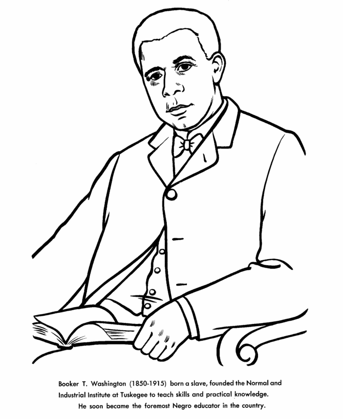 USA-Printables: Booker T Washington Coloring Pages - Famous 