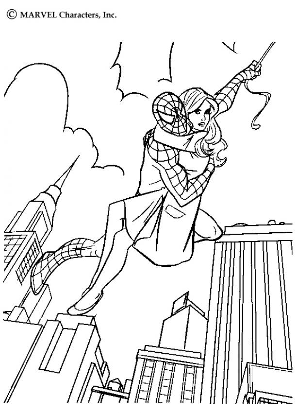 SPIDER-MAN coloring pages - Spiderman and his girlfriend