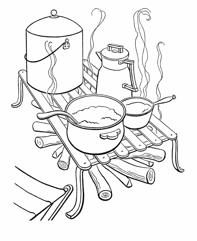 Family Camping and Outdoor Coloring Page Sheets | Bluebonkers