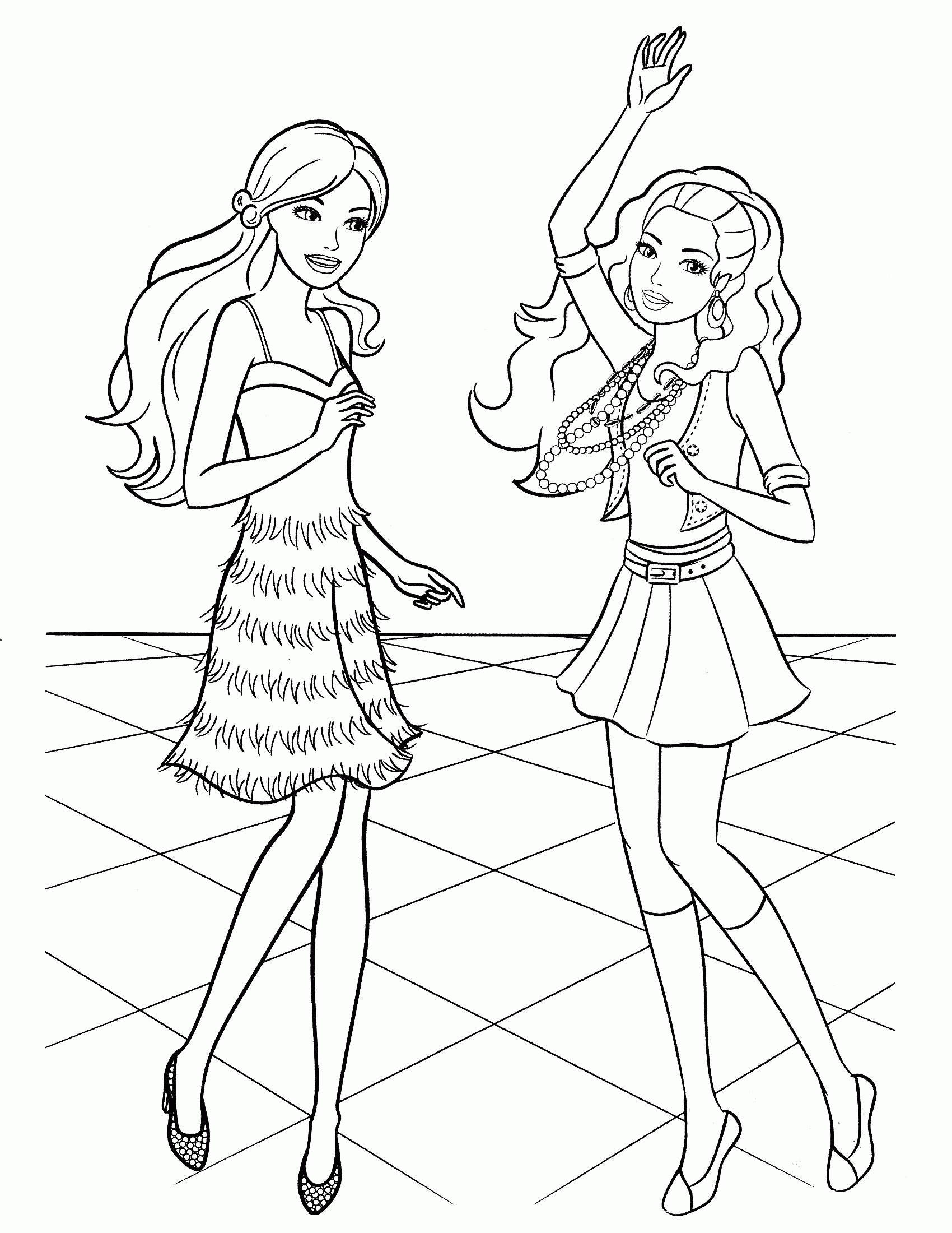 Barbies - Coloring Pages for Kids and for Adults