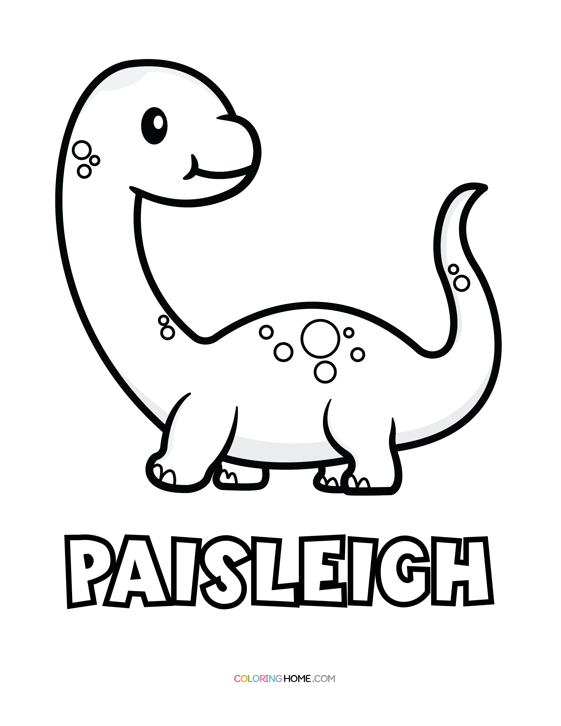 Paisleigh dinosaur coloring page