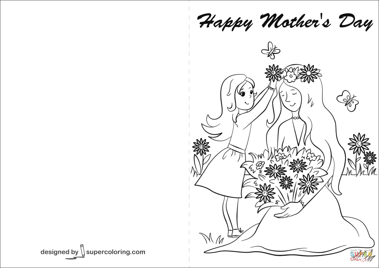 Happy Mother's Day Card coloring page | Free Printable Coloring Pages