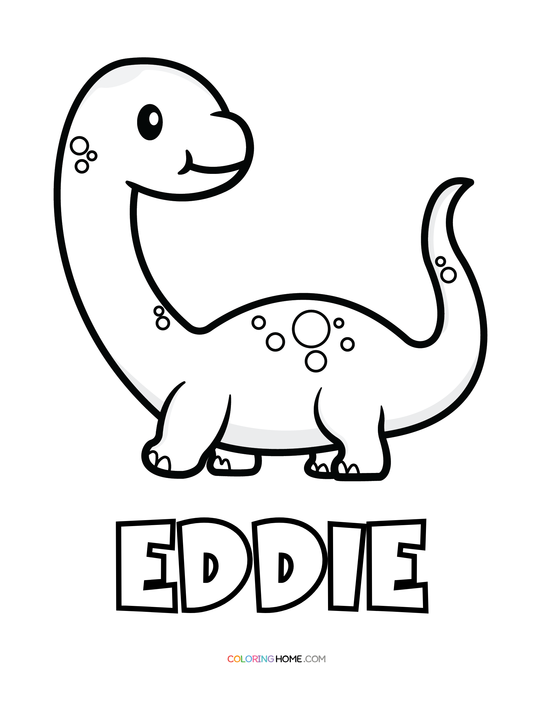 Eddie dinosaur coloring page