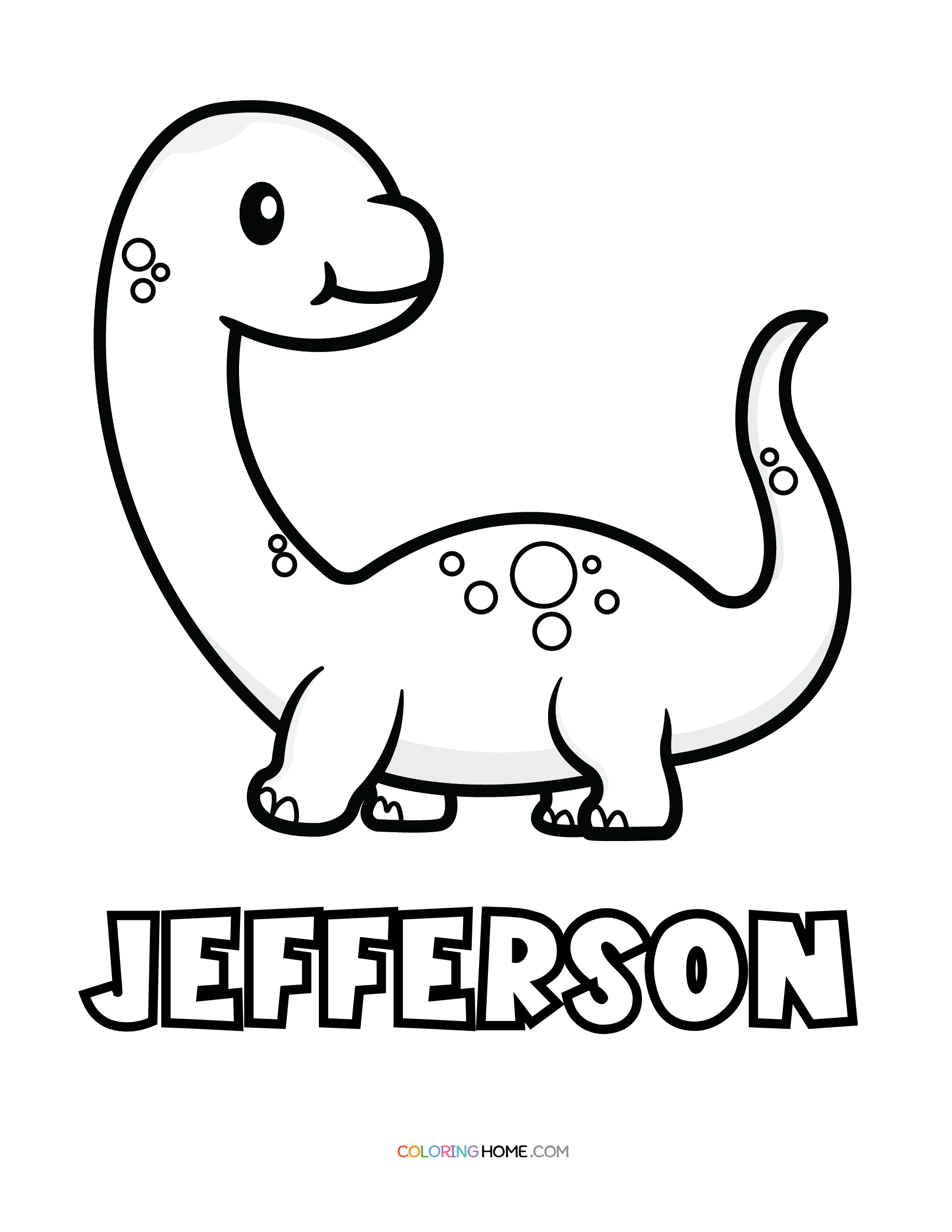 Jefferson dinosaur coloring page