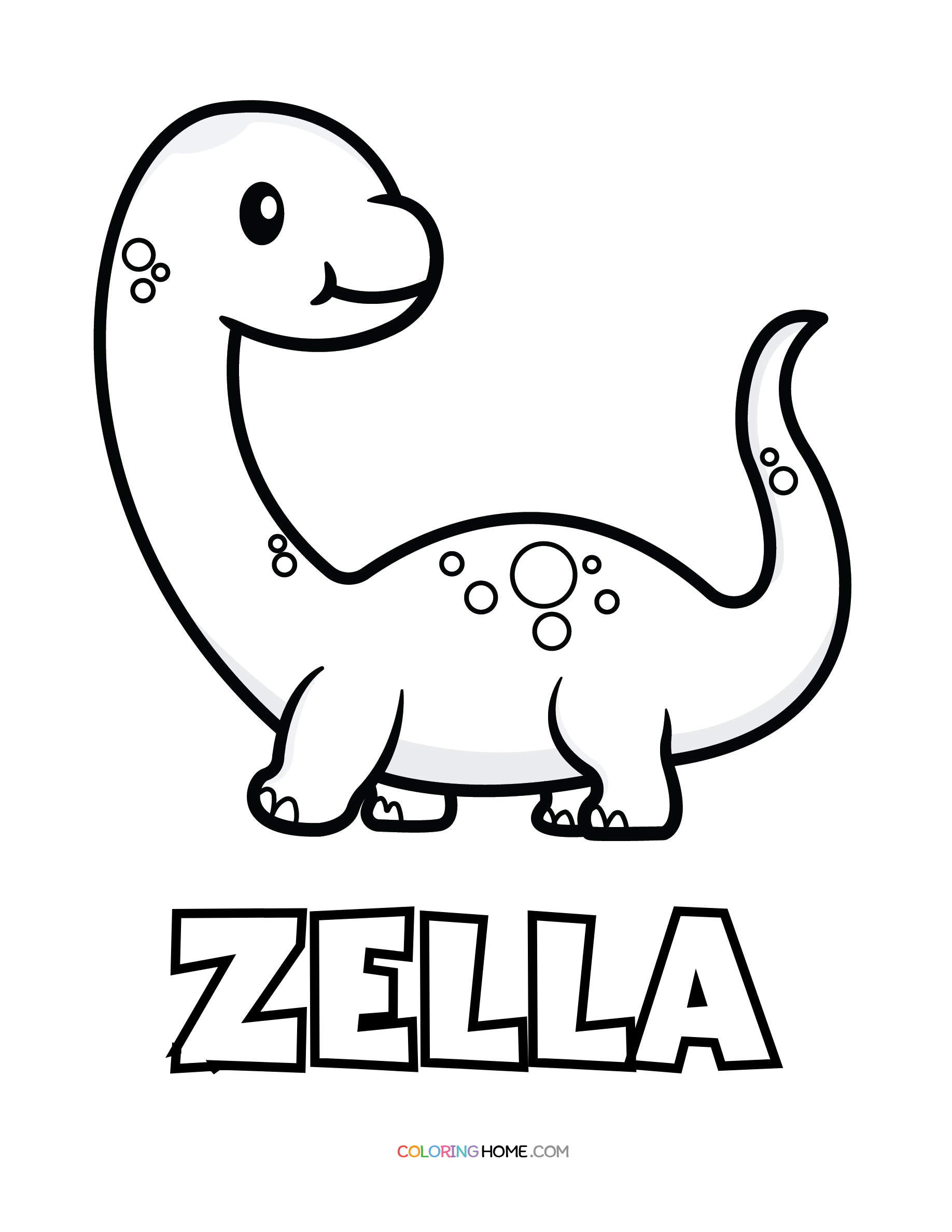 Zella dinosaur coloring page
