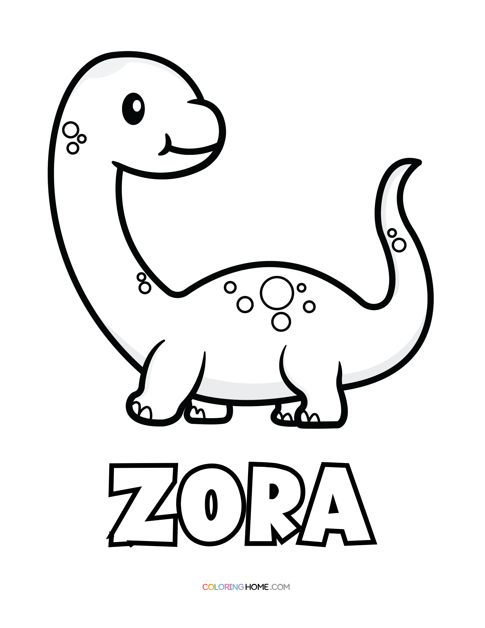 Zora dinosaur coloring page