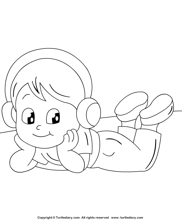 Listening to Music Coloring Sheet ...