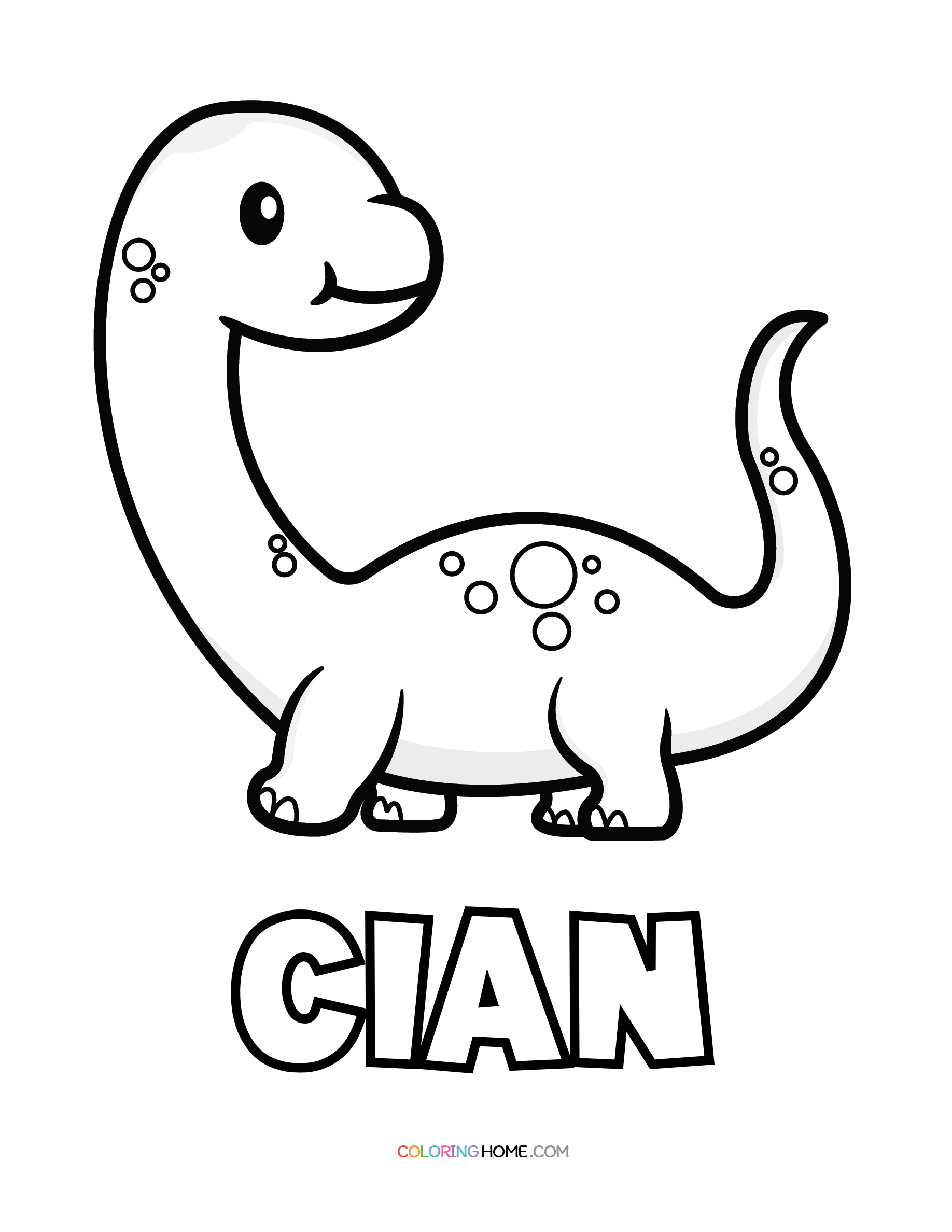 Cian dinosaur coloring page