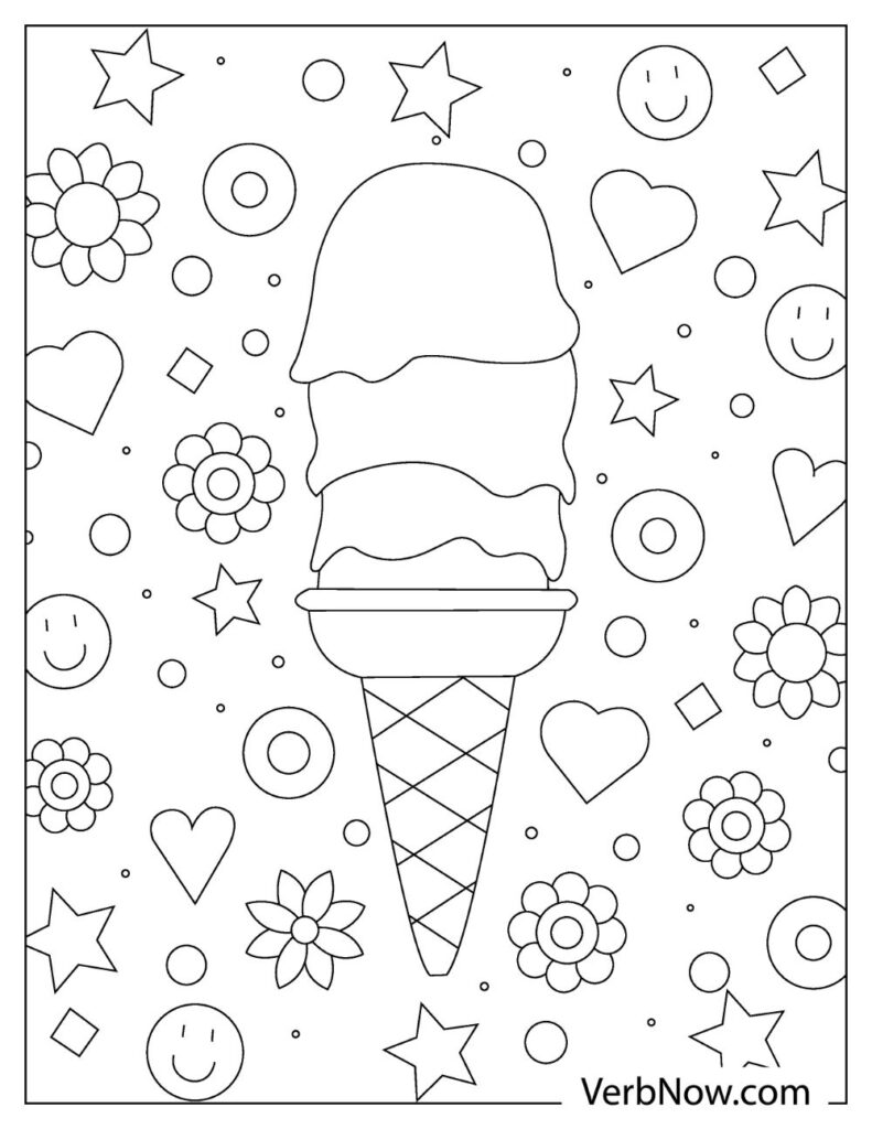 Free ICE CREAM Coloring Pages & Book for Download (Printable PDF) - VerbNow