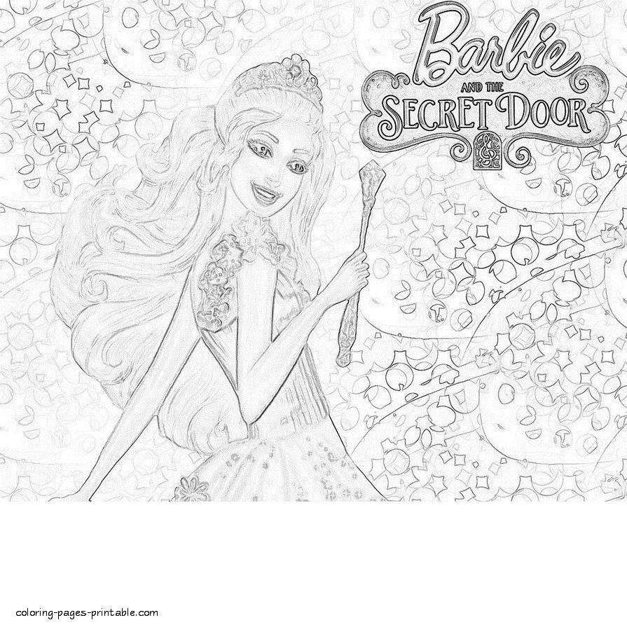 Coloring pages Barbie The Secret Door || COLORING-PAGES-PRINTABLE.COM