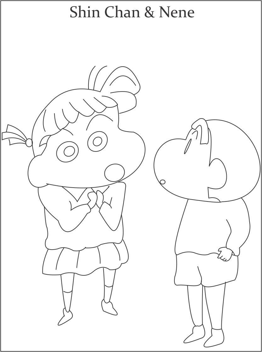 Shin chan's friend Nene coloring page for kids