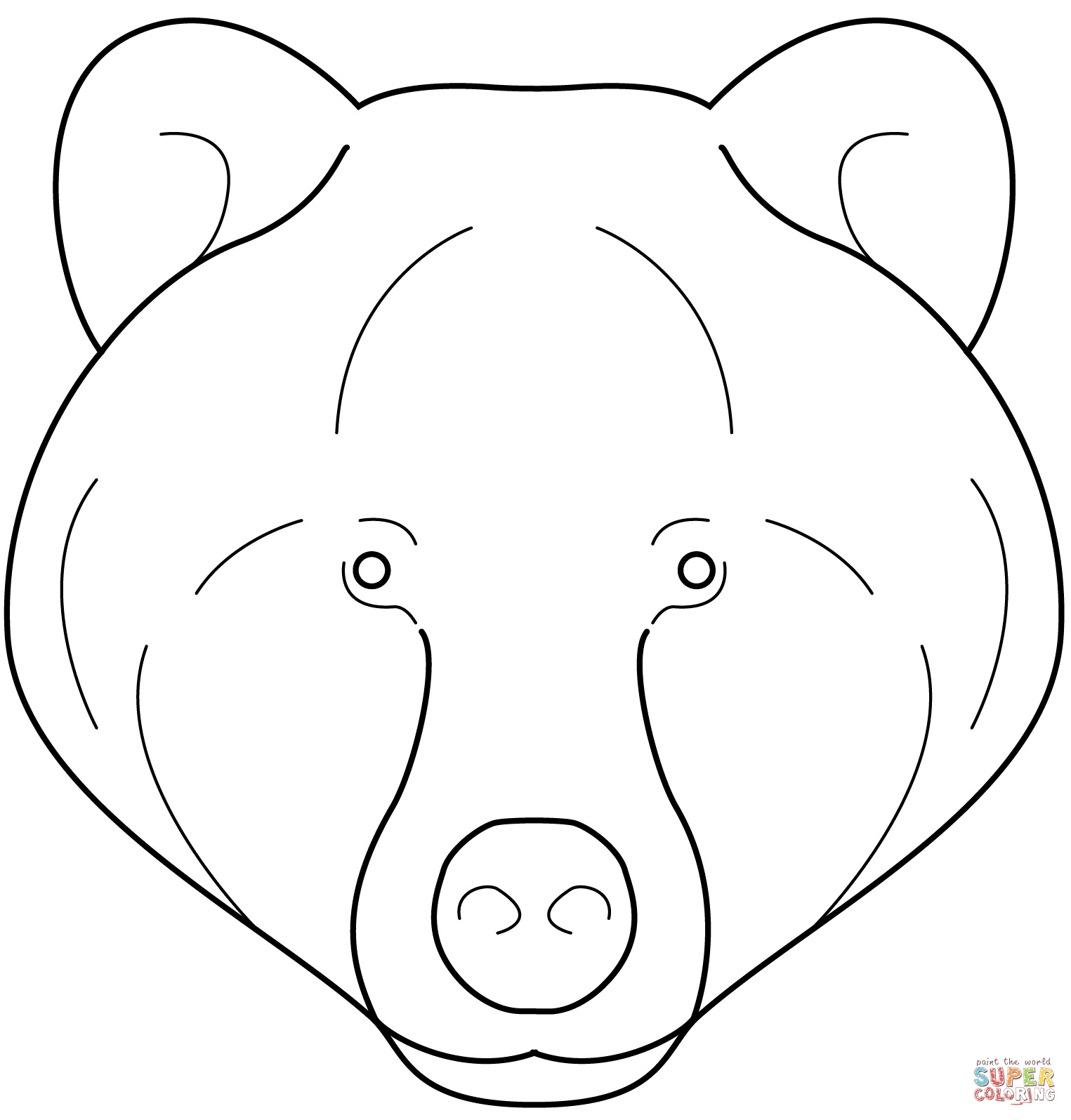 Bear Face coloring page | Free Printable Coloring Pages