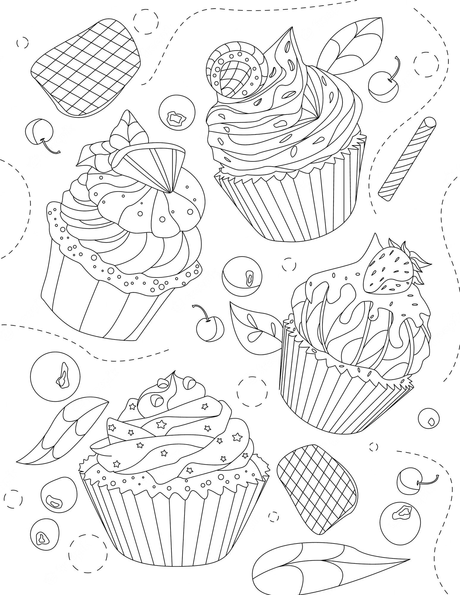 muffins for dessert coloring page