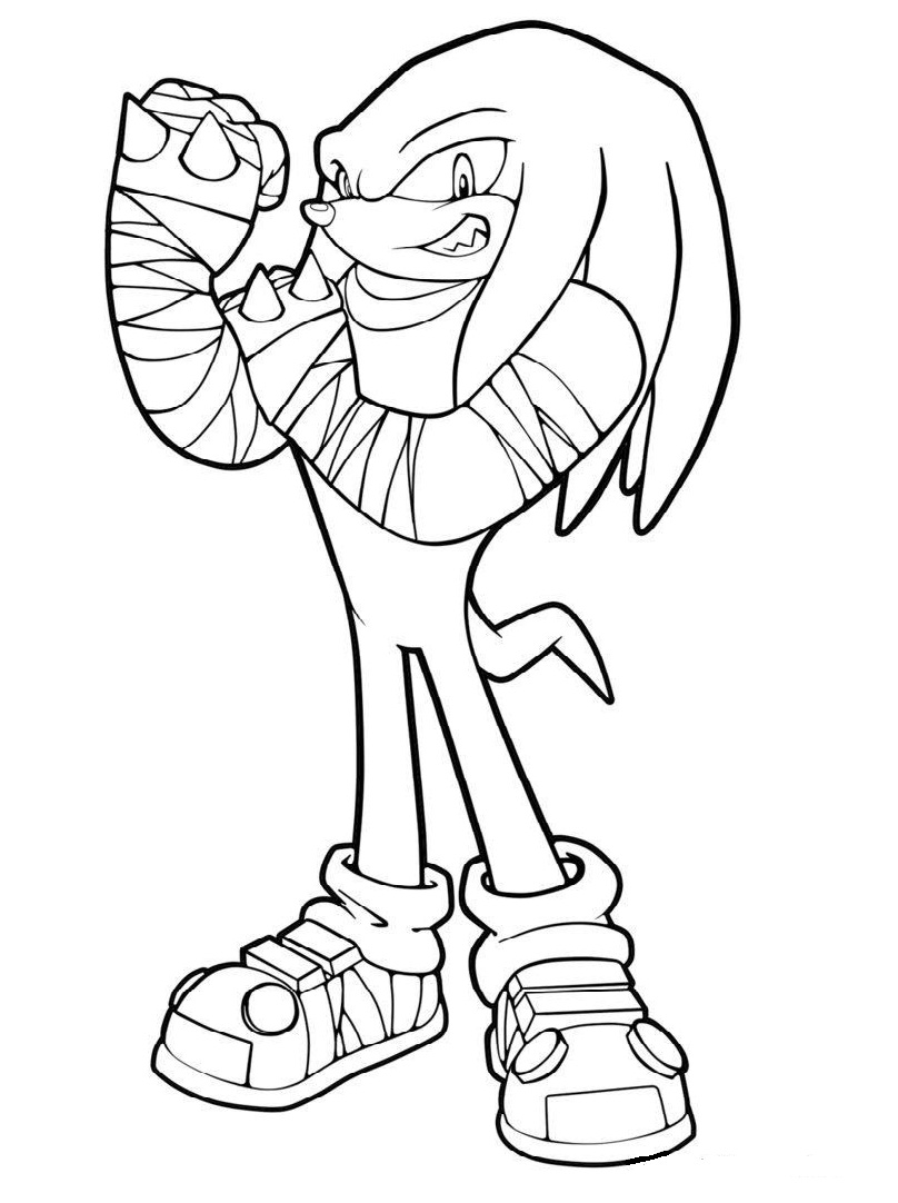 Knuckles The Echidna Ready To Fight Coloring Page - Free Printable Coloring  Pages for Kids