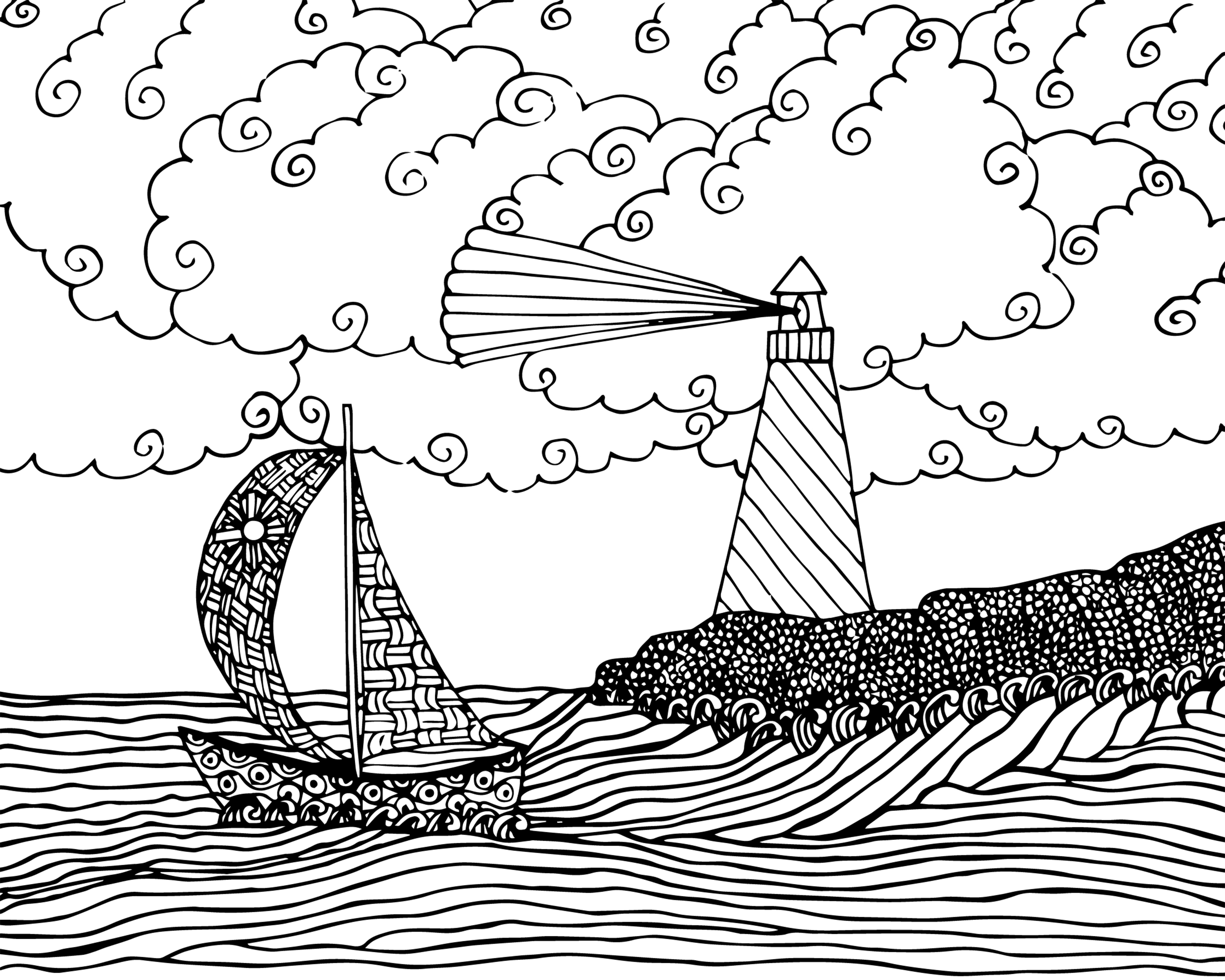 Popular Lighthouse Coloring Pages 80 #3866