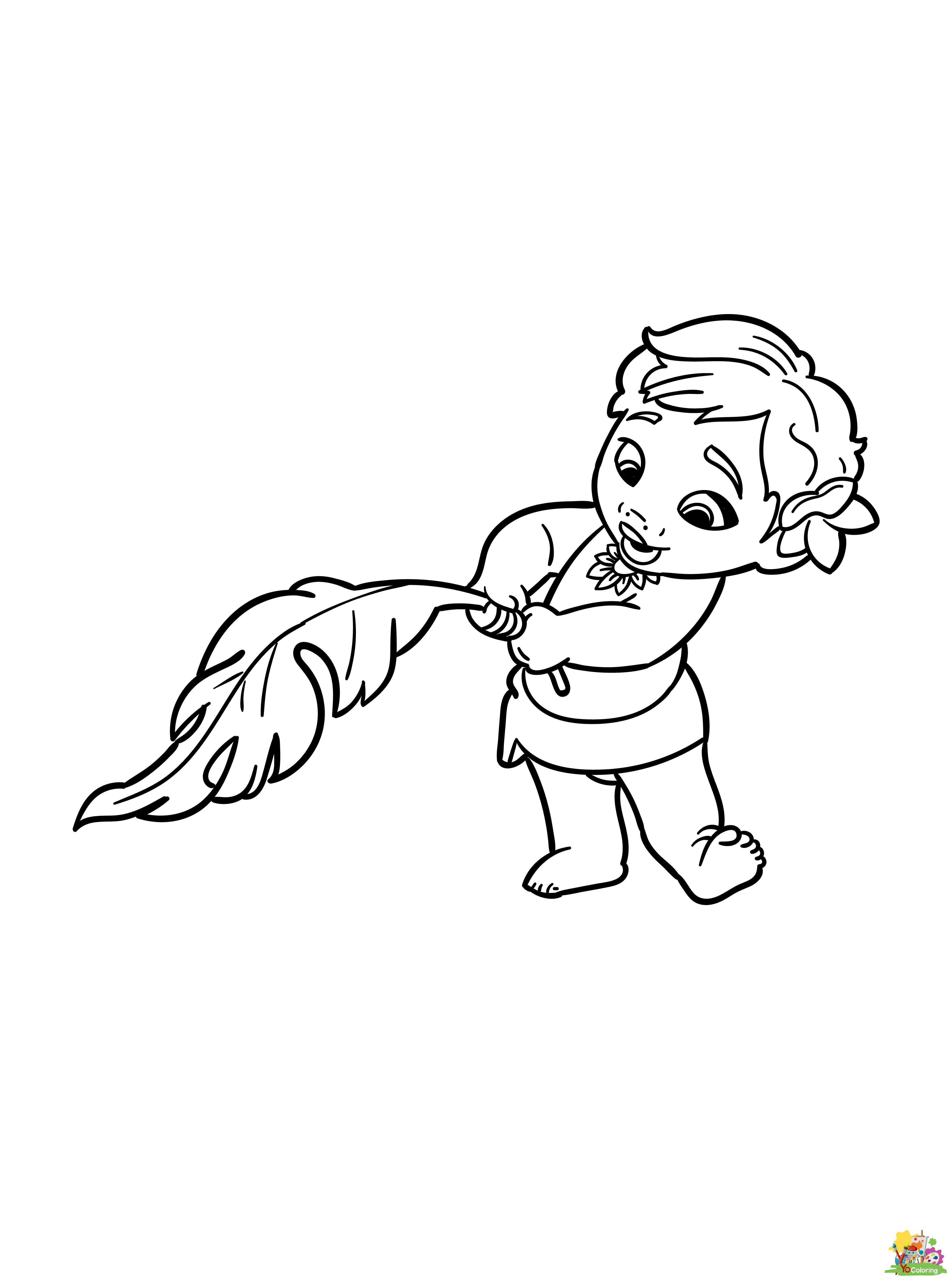 Baby Moana Coloring Pages for Kids