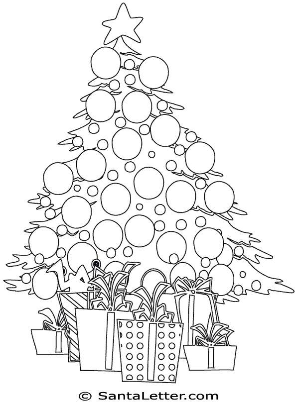 Christmas Tree Coloring Pages at SantaLetter.com