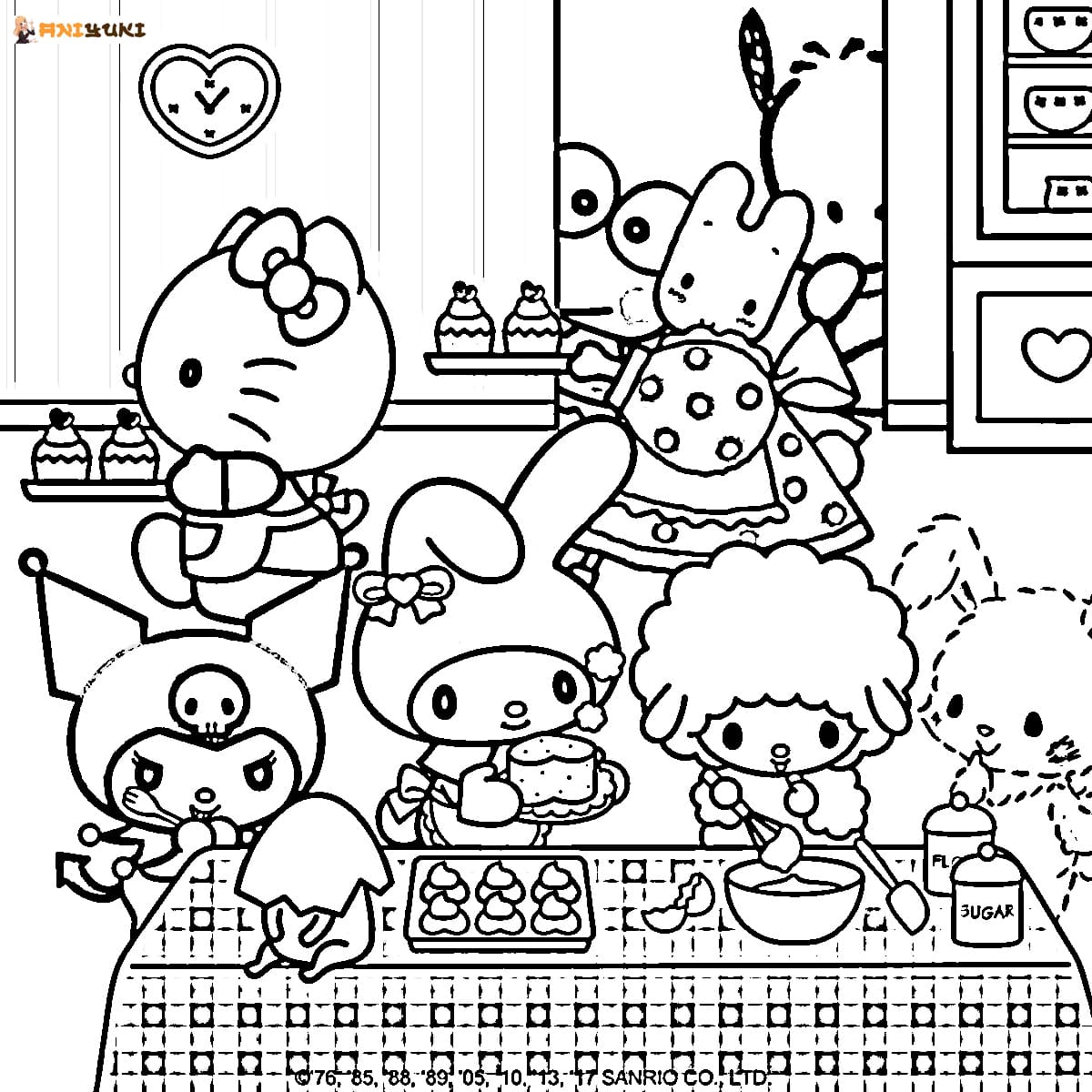 Kuromi And My Melody Coloring Page