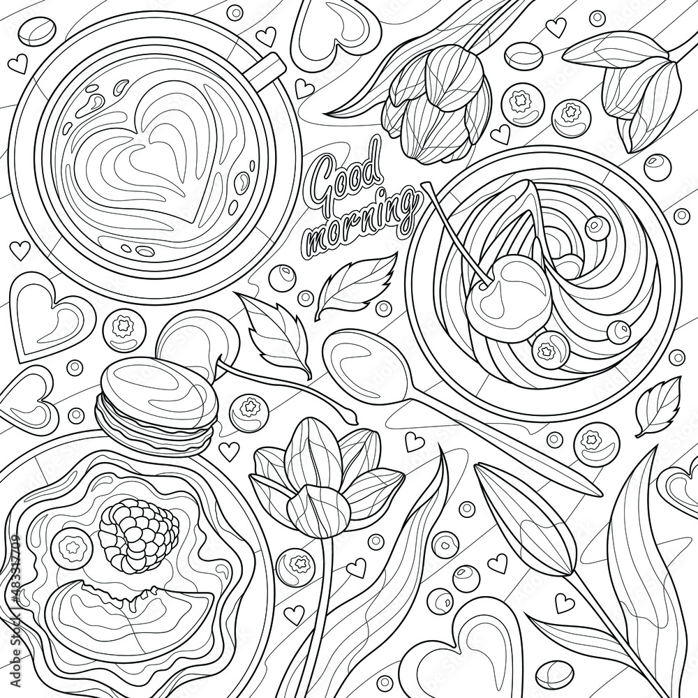 background. Zen-tangle style. Hand draw ...