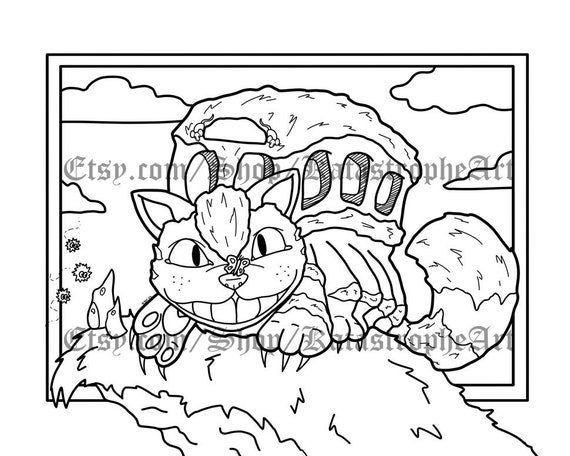 Printable Catbus Coloring Page - Etsy