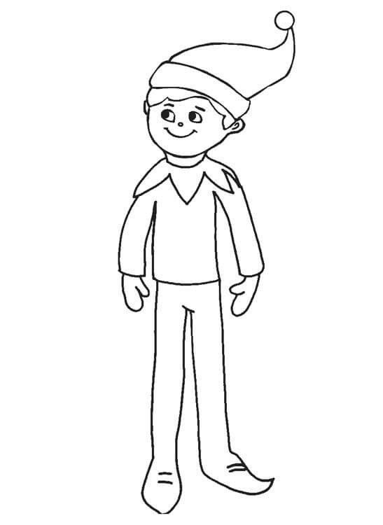 Elf is Standing Coloring Page - Free Printable Coloring Pages for Kids