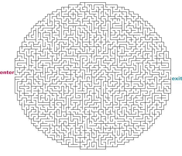 Hard maze coloring pages