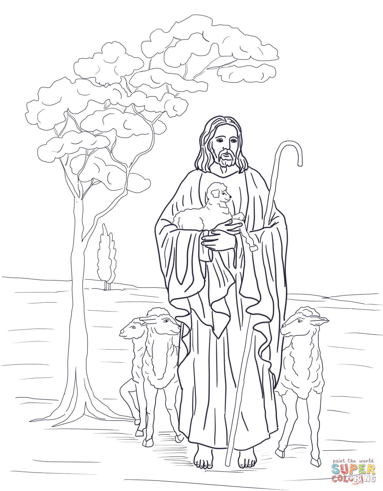Jesus is the Good Shepherd coloring page | Free Printable Coloring ...