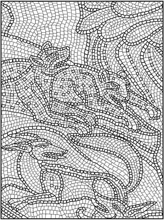 Mosaic S - Coloring Pages for Kids and for Adults