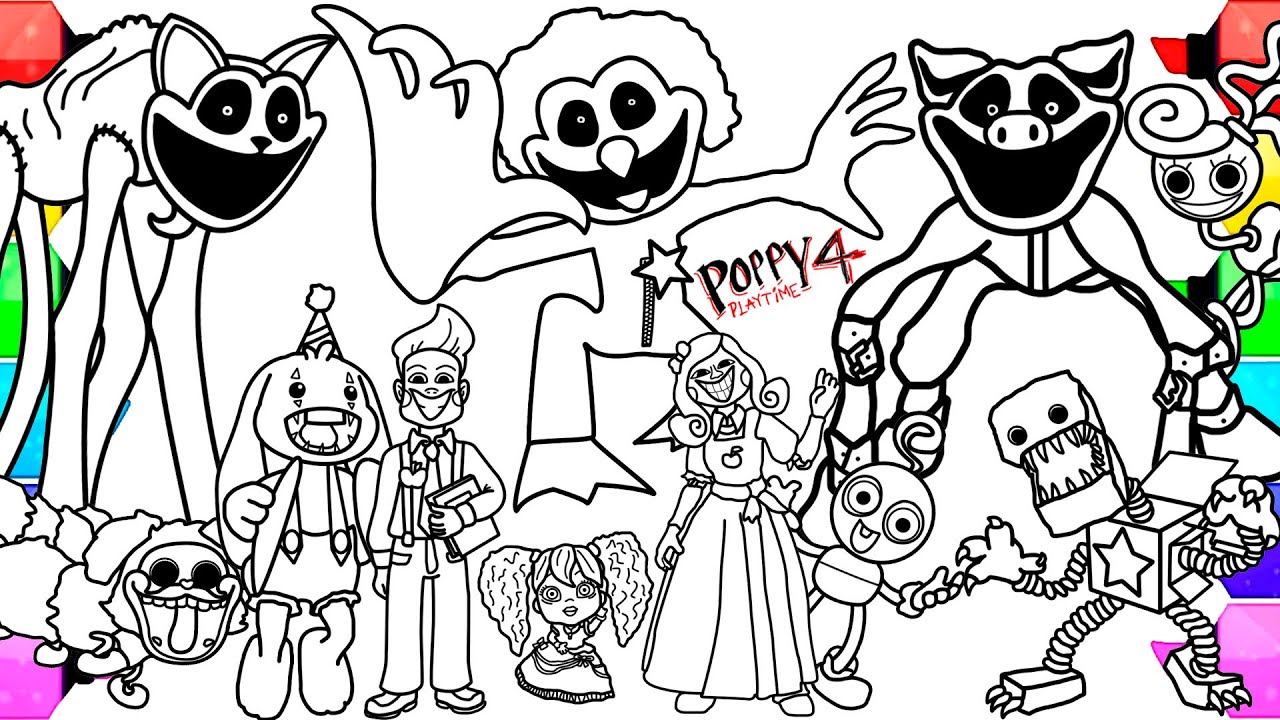 POPPY PLAYTIME CHAPTER 4 Coloring Pages / How to Color All New Bosses and  Monsters / NCS MUSIC