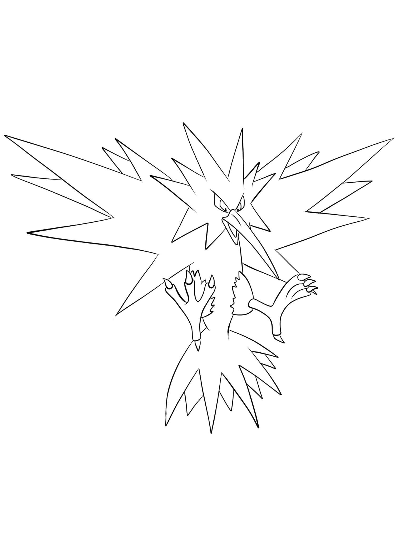 Zapdos No.145 : Pokemon Generation I - All Pokemon coloring pages ...