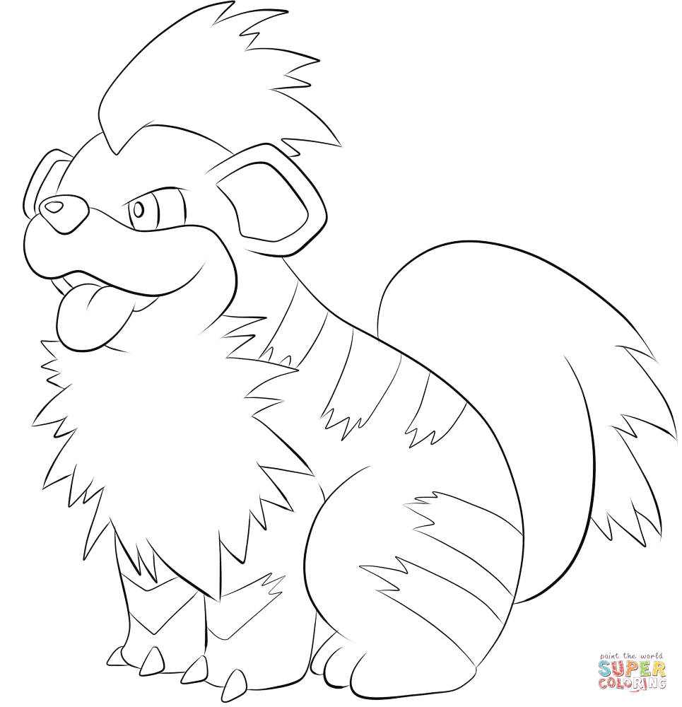 Growlithe coloring page | Free Printable Coloring Pages