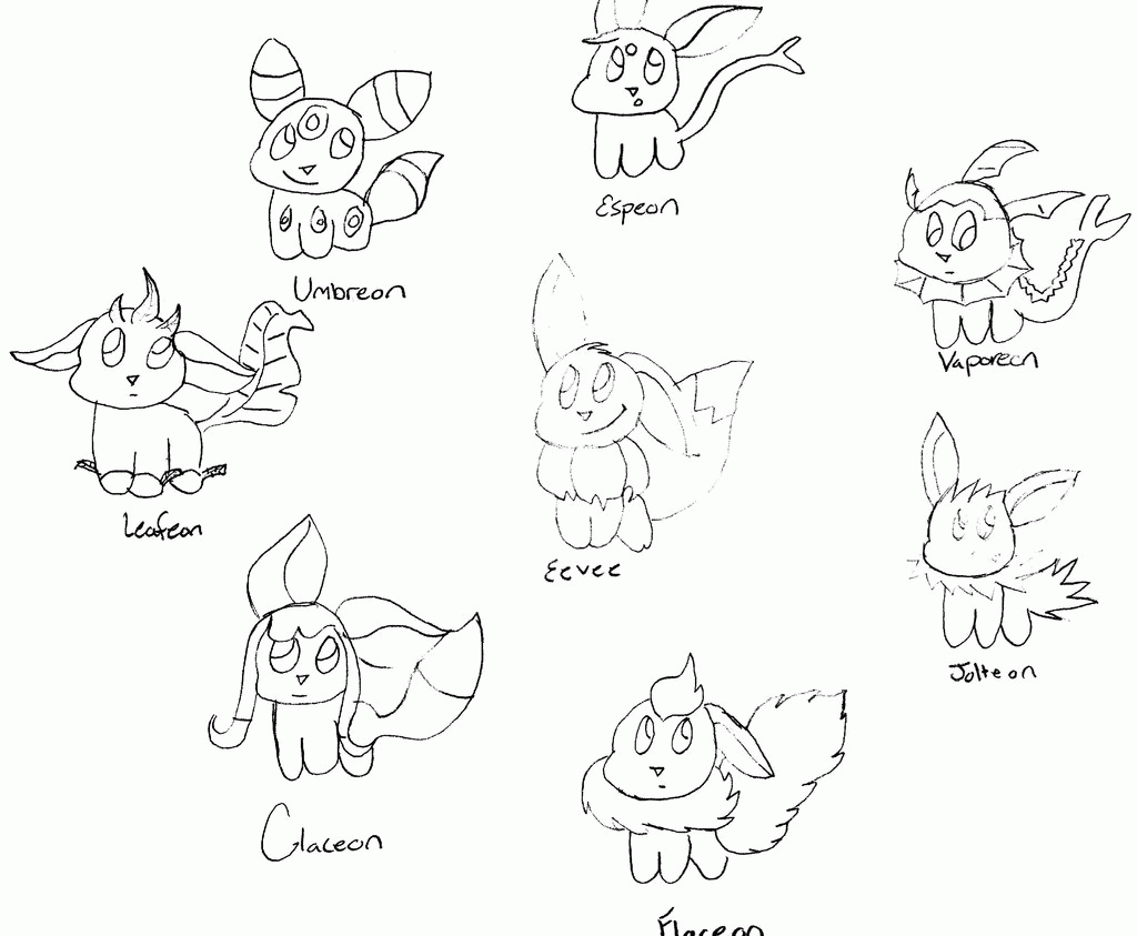 Pokemon Coloring Pages Eevee Evolutions All - High Quality ...