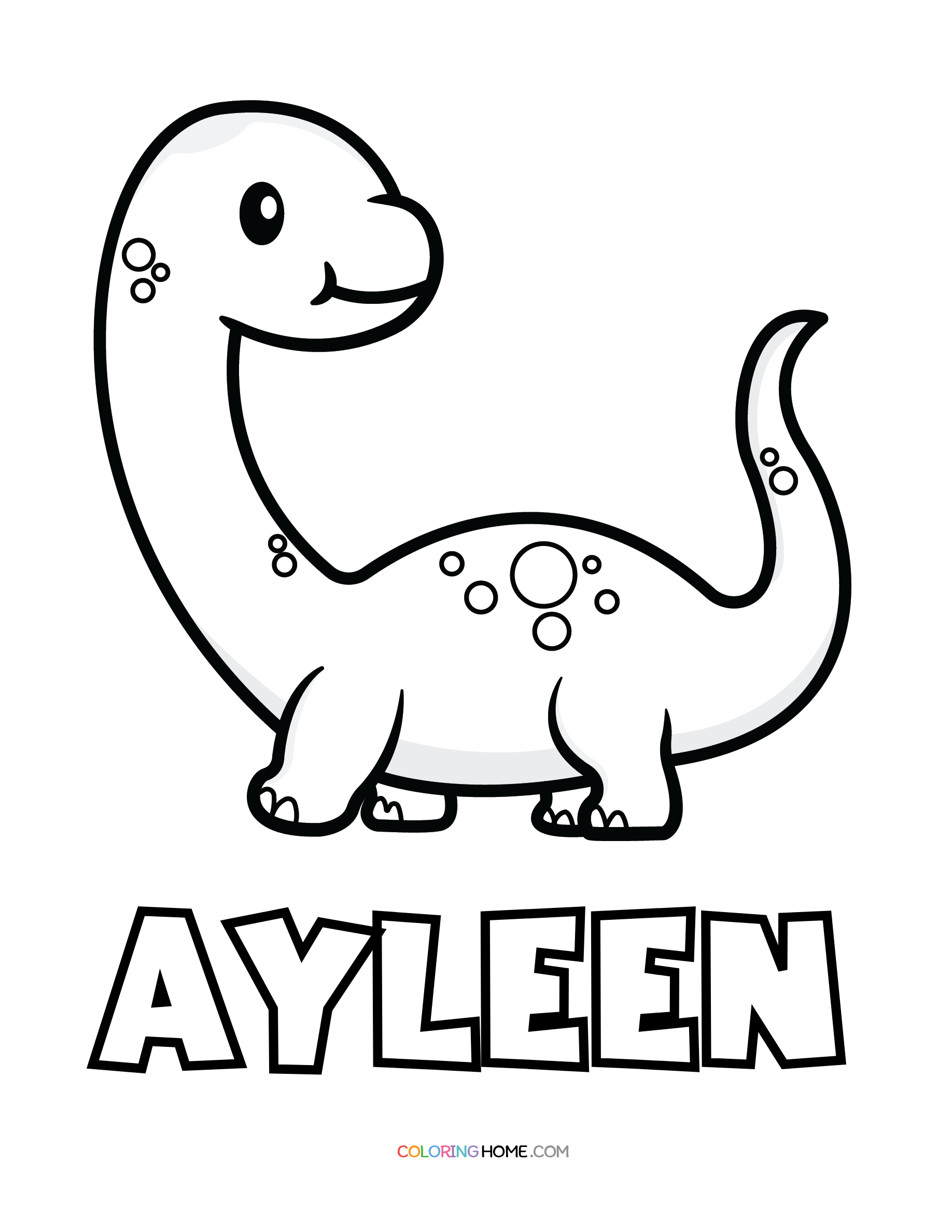 Ayleen dinosaur coloring page
