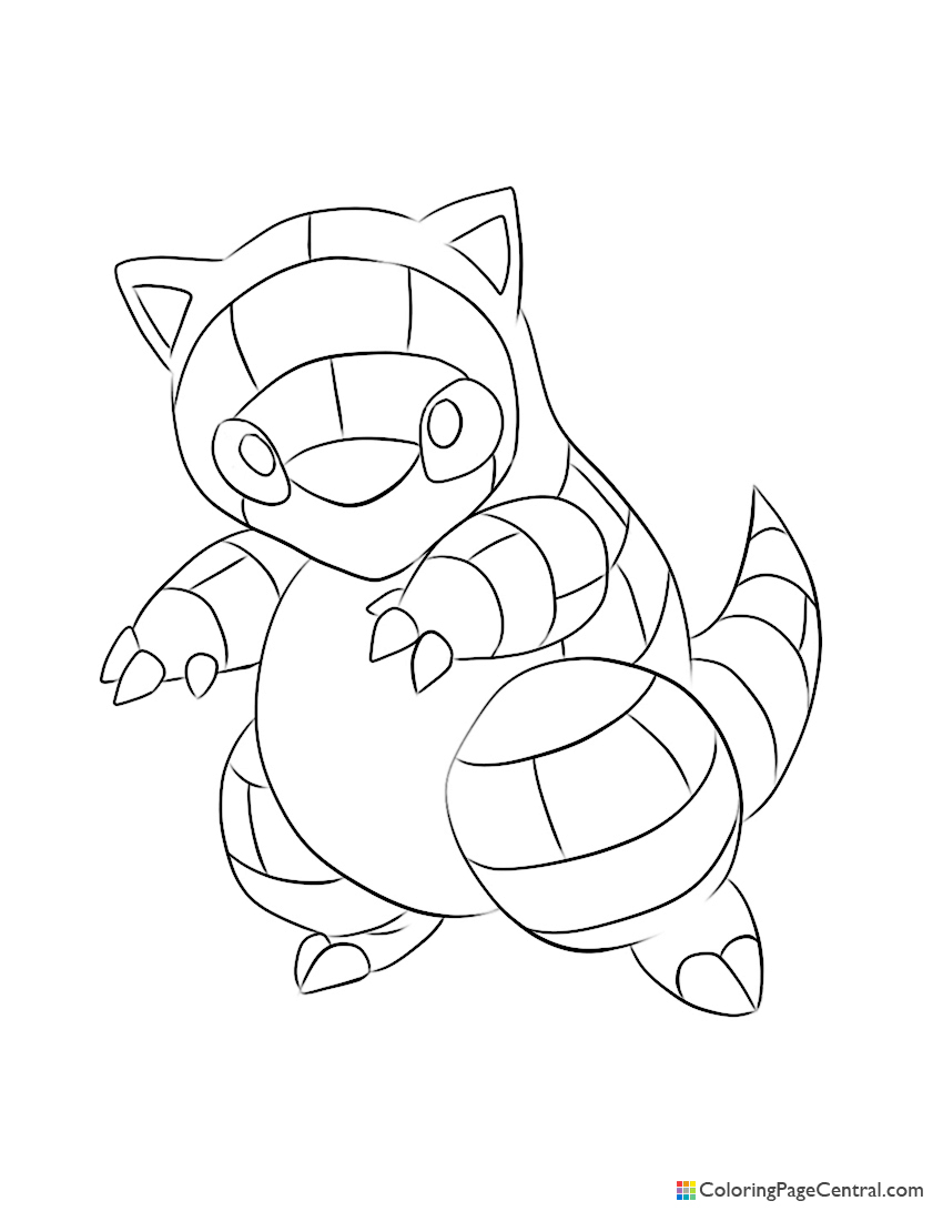 Pokemon - Sandshrew Coloring Page ...