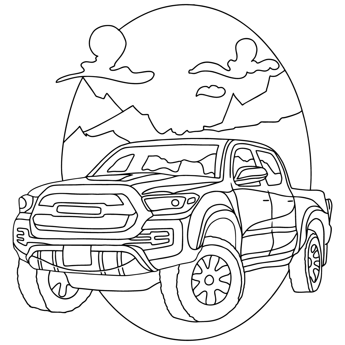 Pickup - Cars coloring pages for Adults online and printable