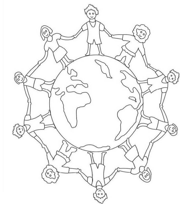 children around the world coloring pages : Free Coloring - Kids ... | Earth  day drawing, Coloring pages, Free coloring pages
