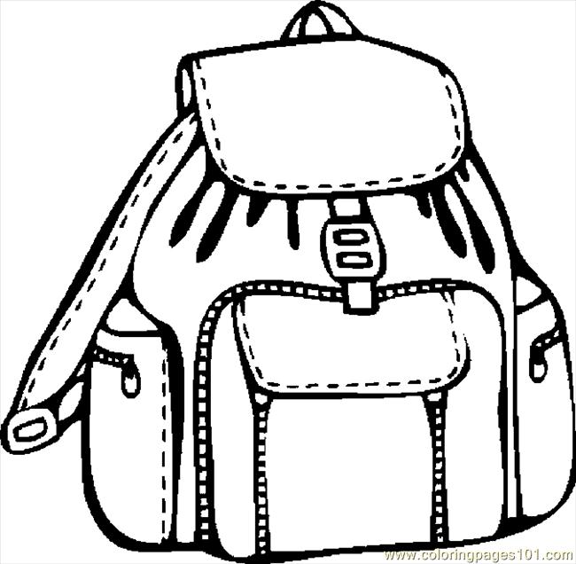 Backpack 08 Coloring Page for Kids - Free School Printable Coloring Pages  Online for Kids - ColoringPages101.com | Coloring Pages for Kids