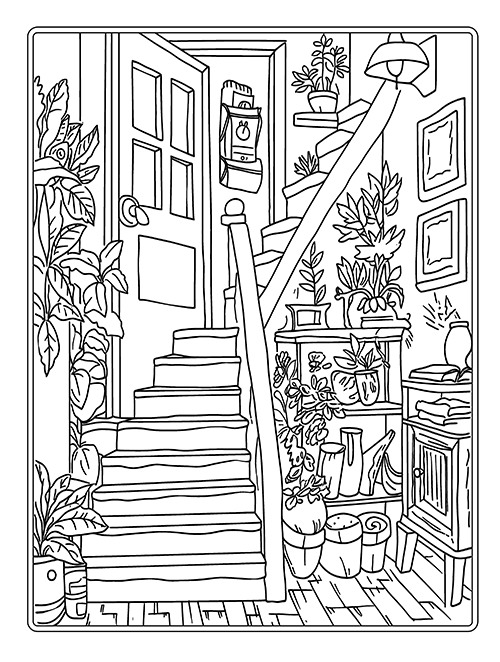 Home Interior Design Coloring Book ...