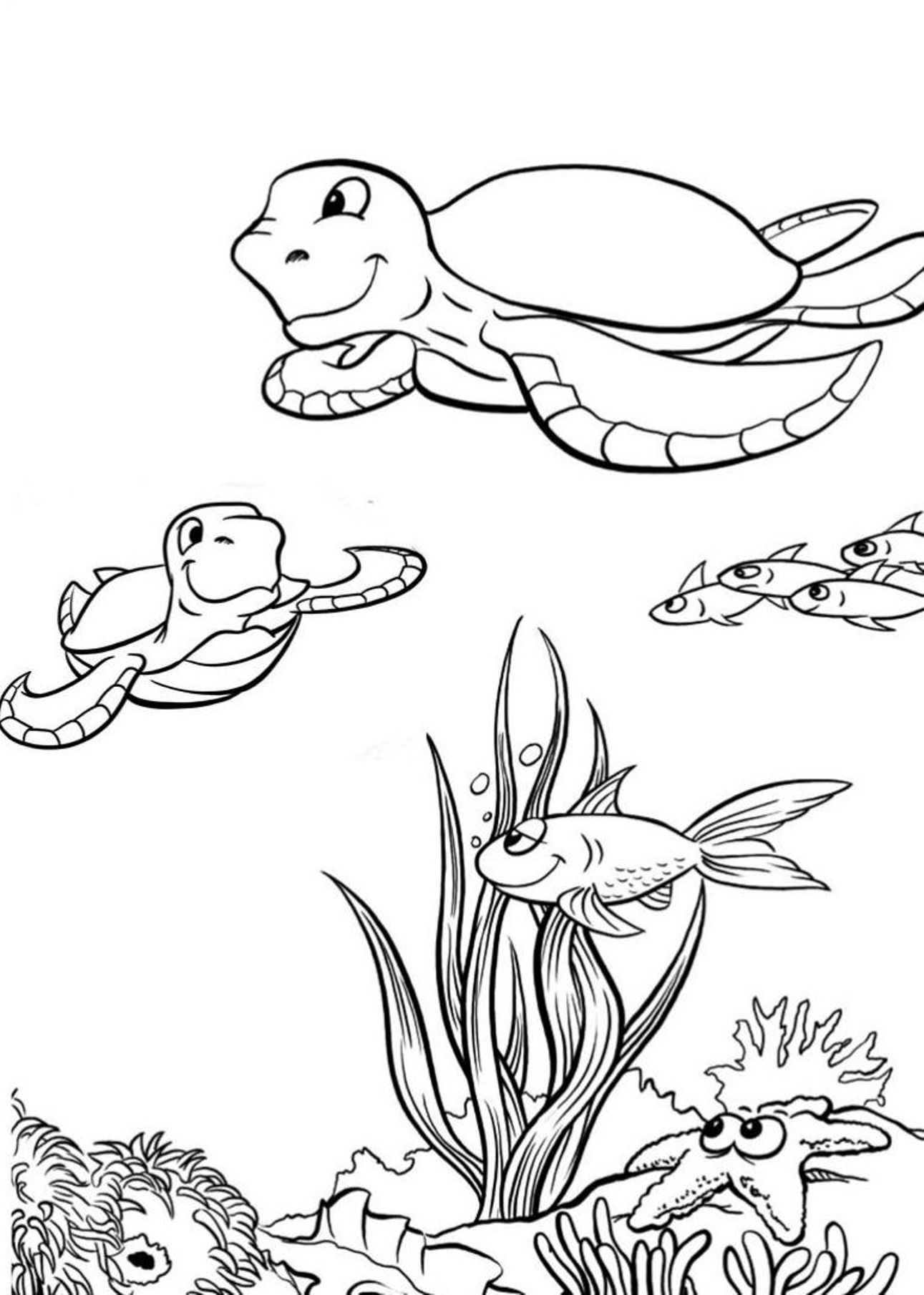 Sea Turtle Coloring Pages and Book | UniqueColoringPages