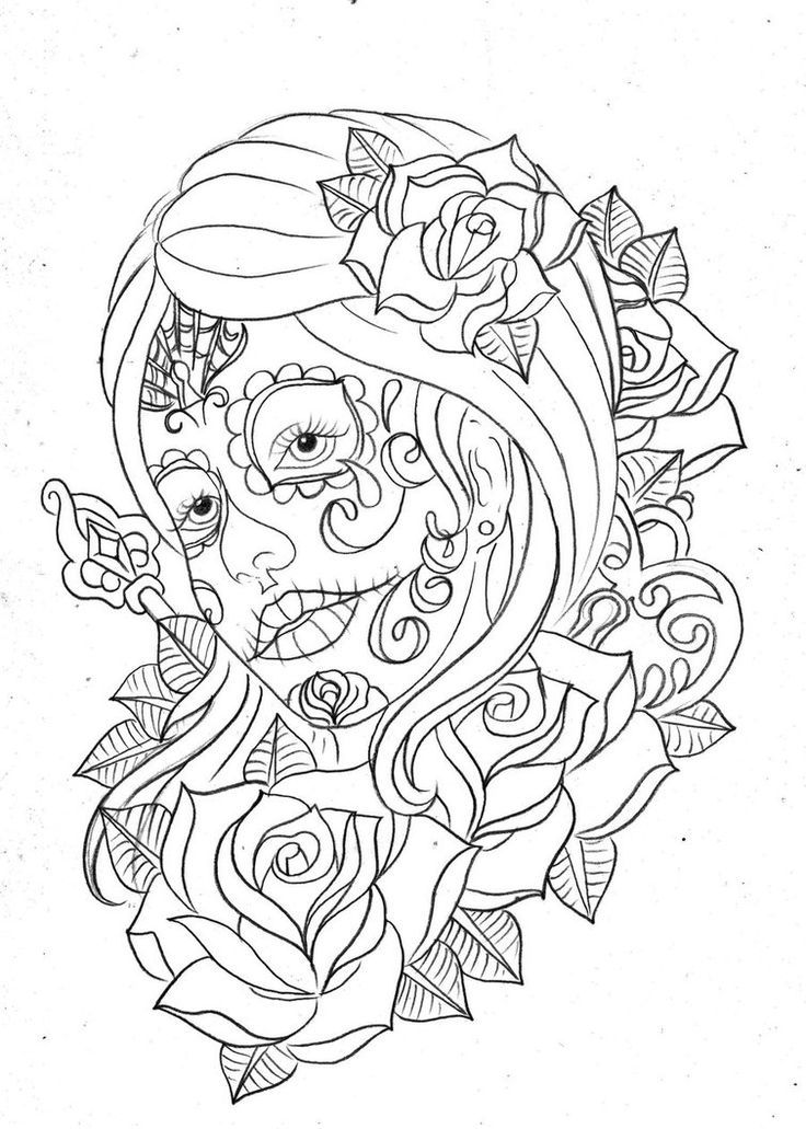 Day Of The Dead - Coloring Pages for Kids and for Adults