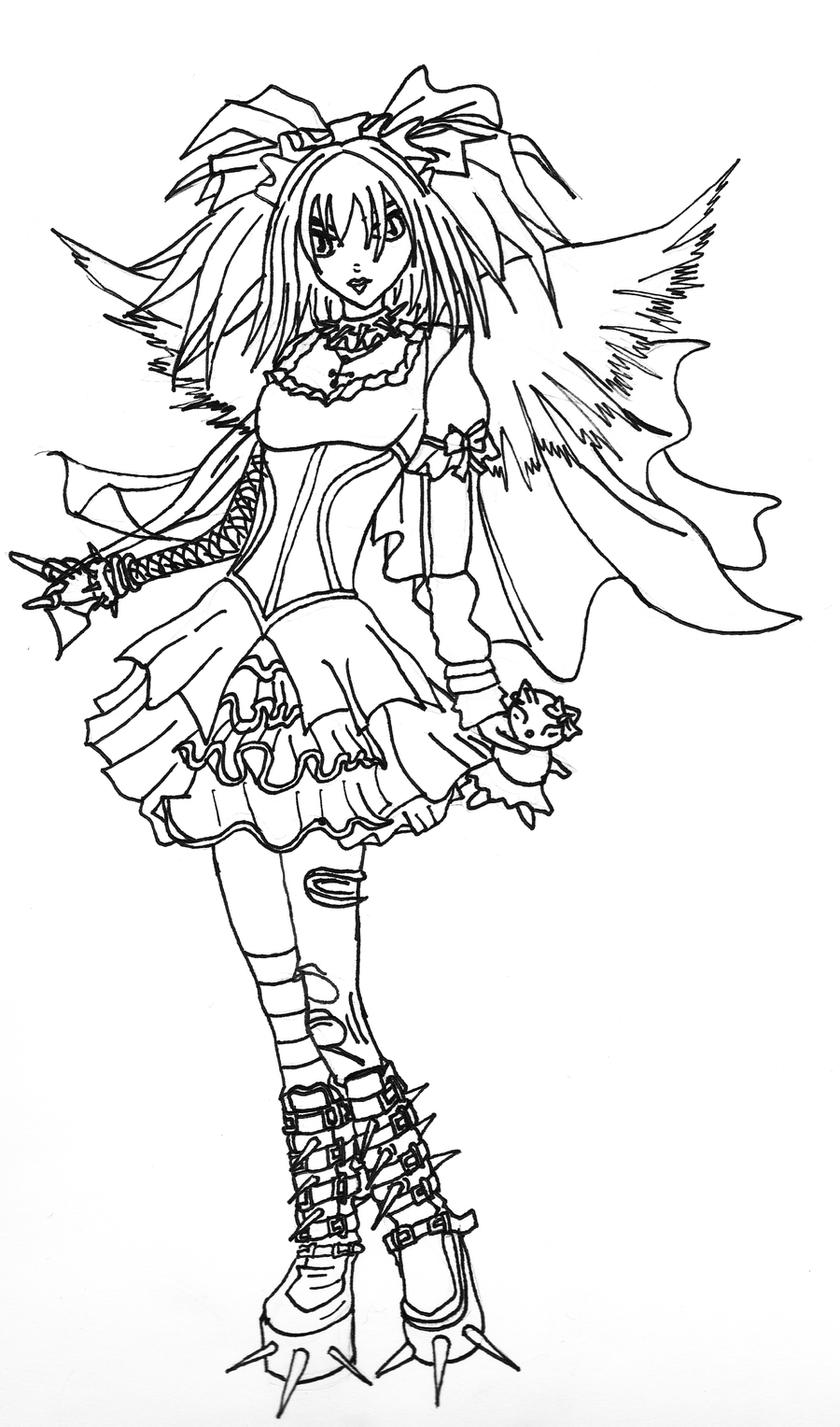 15 Pics of Gothic Girl Coloring Pages - deviantART Gothic Coloring ...