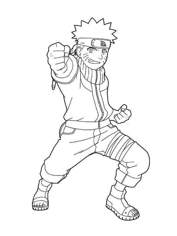 Naruto Perform Powerful Moves Coloring Page - Free & Printable ...