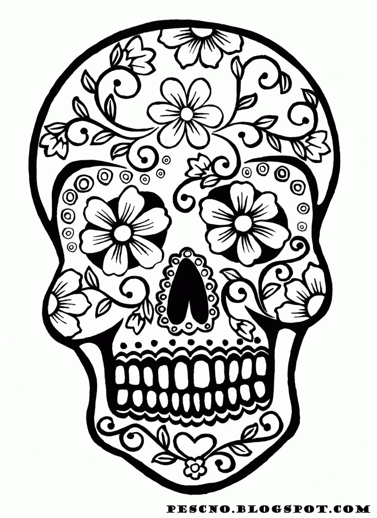 Related Skull Coloring Pages item-12781, Skull Coloring Pages Day ...