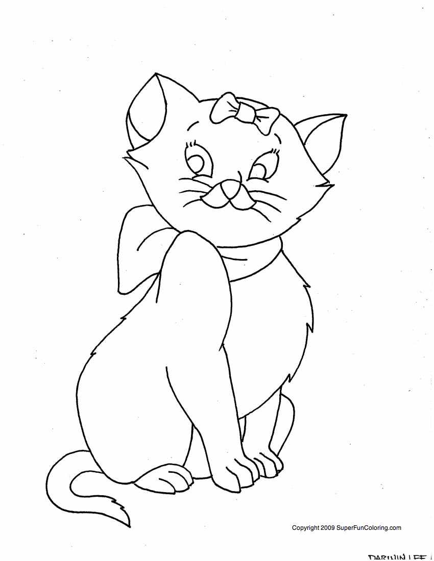 Cartoon Cat Coloring Pages Printable - High Quality Coloring Pages